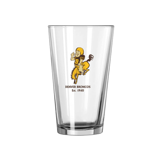 Denver Broncos 16oz Retro Pint Glass - Logo Brands - Flyclothing LLC