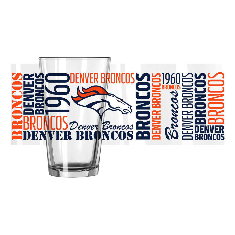 Denver Broncos 16oz Spirit Pint Glass - Logo Brands - Flyclothing LLC