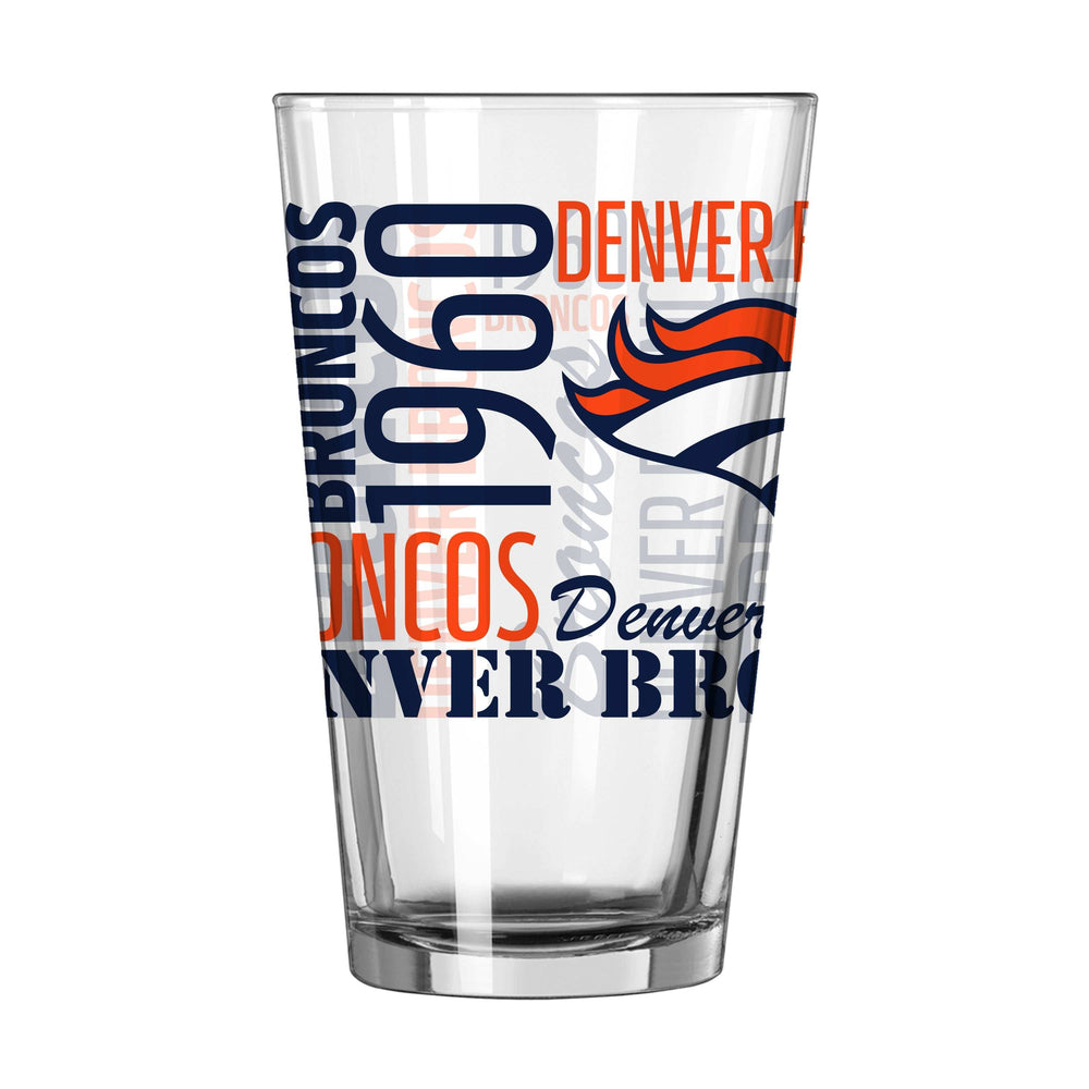 Denver Broncos 16oz Spirit Pint Glass - Logo Brands - Flyclothing LLC