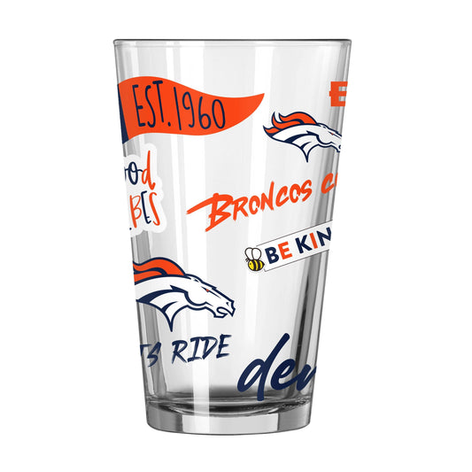 Denver Broncos 16oz Native Pint Glass - Logo Brands - Flyclothing LLC