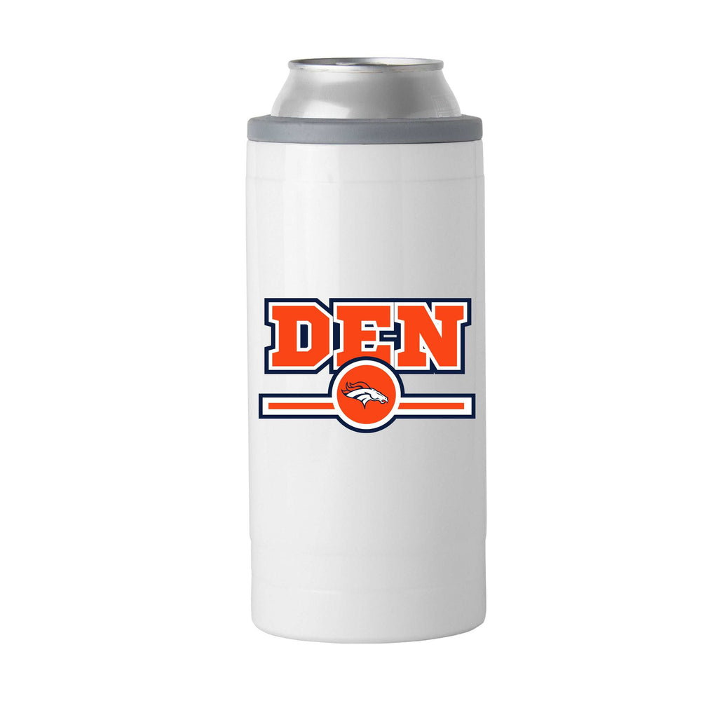 Denver Broncos Letterman 12 oz Slim Can Coolie - Logo Brands - Flyclothing LLC