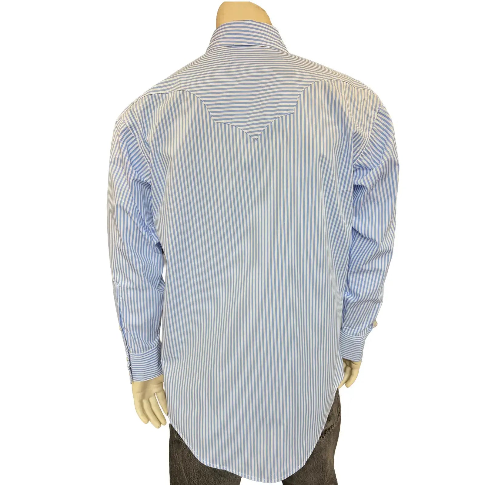 Rockmount Ranch Wear mens fine blue stripe western shirt - Rockmount Clothing - Flyclothing LLC