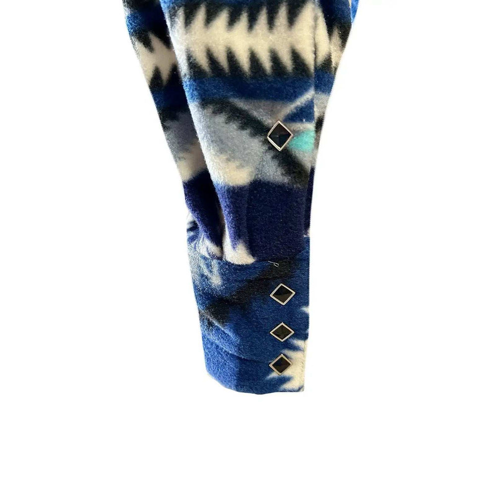 Rockmont Clothing Men's Native Pattern Fleece Western Shirt in Blue & Black - Rockmount Clothing - Flyclothing LLC
