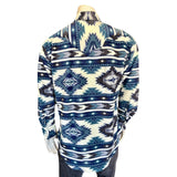 Rockmount Ranch Wear Men's Native American Inspired Pattern Fleece Western Shirt in Blue & Navy - Rockmount Clothing - Flyclothing LLC