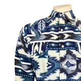 Rockmount Ranch Wear Men's Native American Inspired Pattern Fleece Western Shirt in Blue & Navy - Rockmount Clothing - Flyclothing LLC