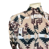 Rockmont Clothing Men's Native Pattern Fleece Western Shirt in Brown & Tan - Rockmount Clothing