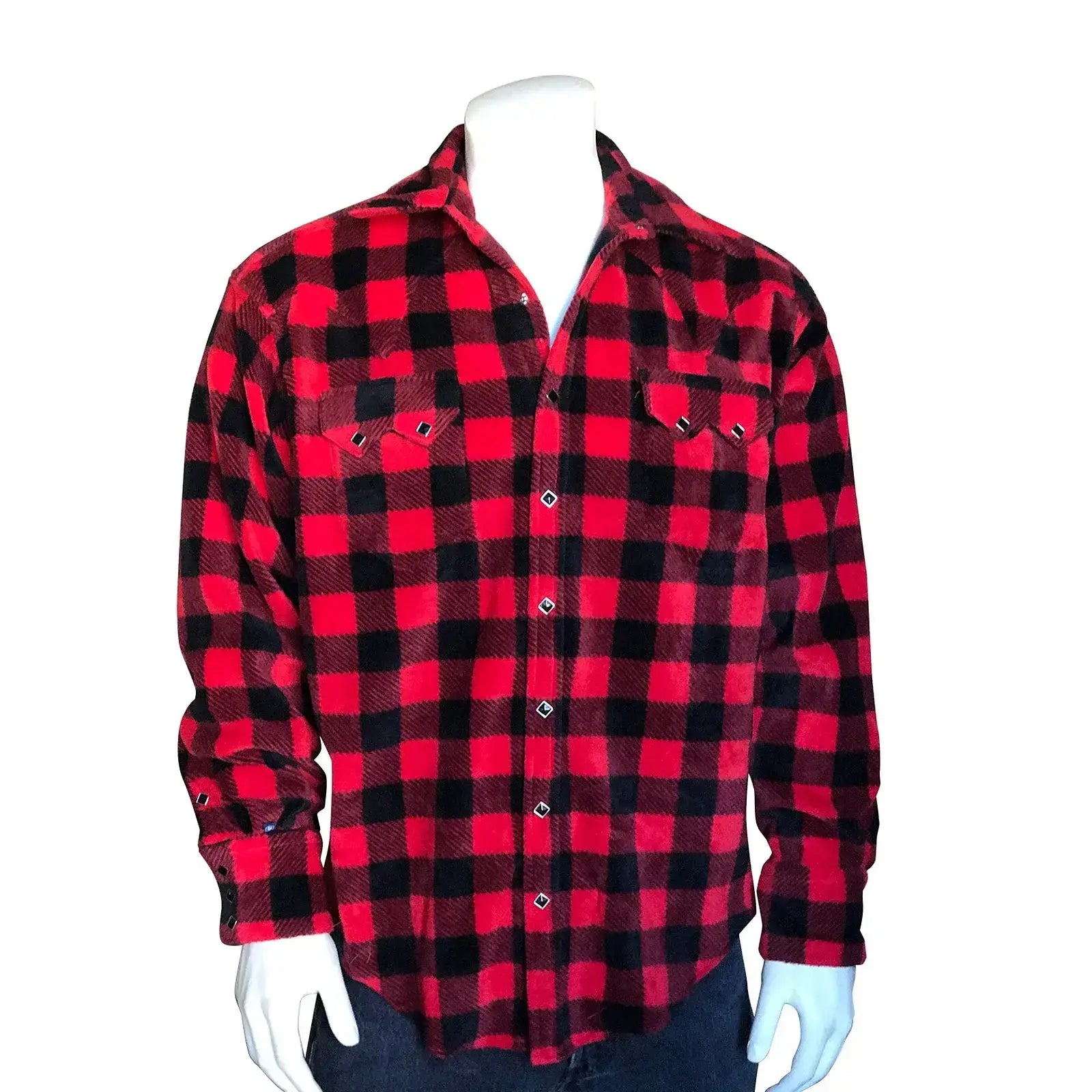 Rockmount Ranch Wear mens buffalo check fleece western shirt 6100 rb sml - Rockmount Clothing - Flyclothing LLC