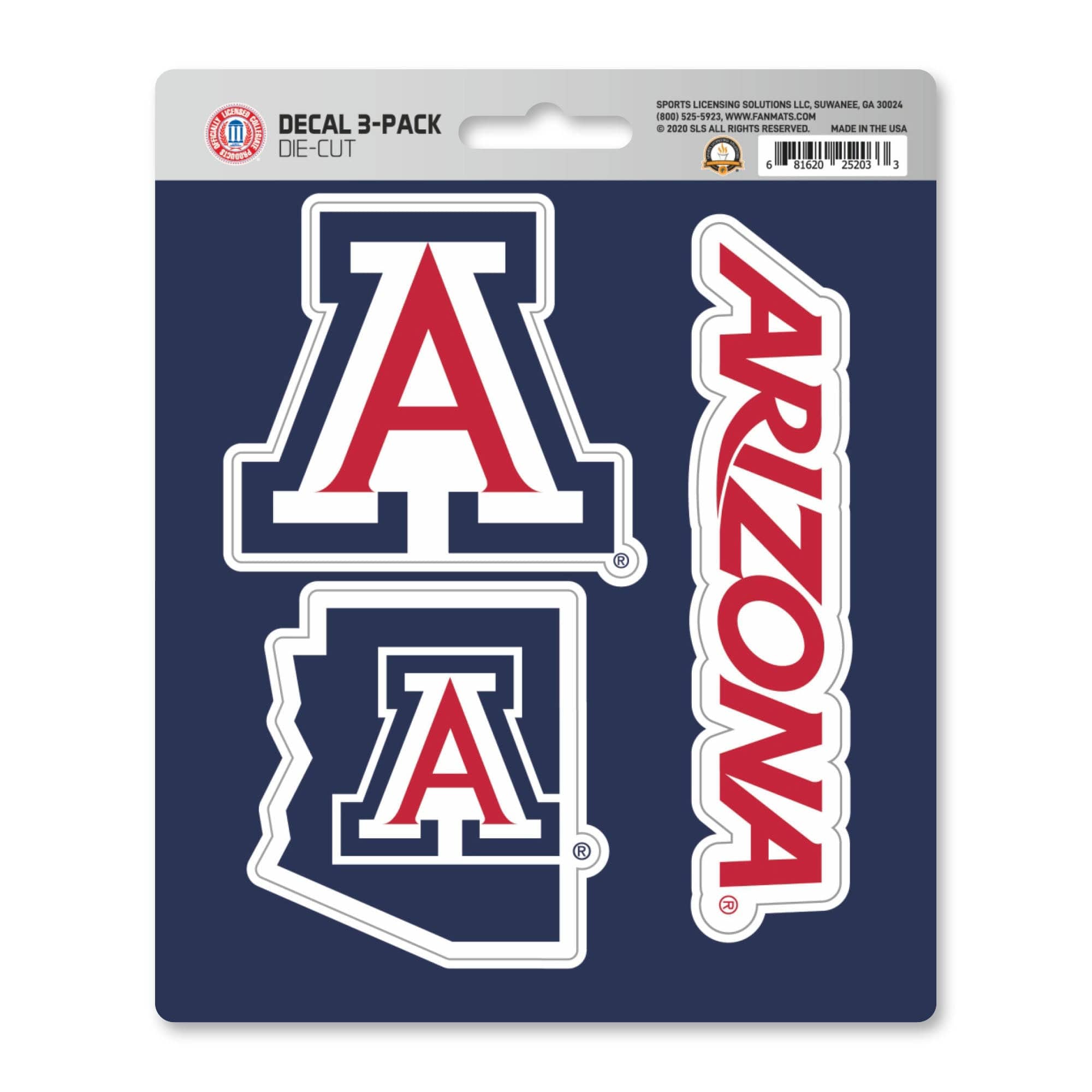 Arizona Wildcats 3 Piece Decal Sticker Set - Arizona