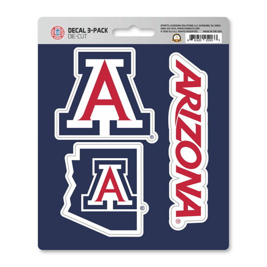 Arizona Wildcats 3 Piece Decal Sticker Set - Arizona