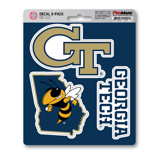 Georgia Tech Yellow Jackets 3 Piece Decal Sticker Set - Georgia Tech