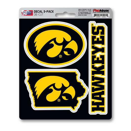 Iowa Hawkeyes 3 Piece Decal Sticker Set - Iowa