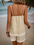 Fringe Square Neck Cami and Shorts Set - Trendsi - Flyclothing LLC