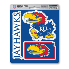 Kansas Jayhawks 3 Piece Decal Sticker Set - Kansas
