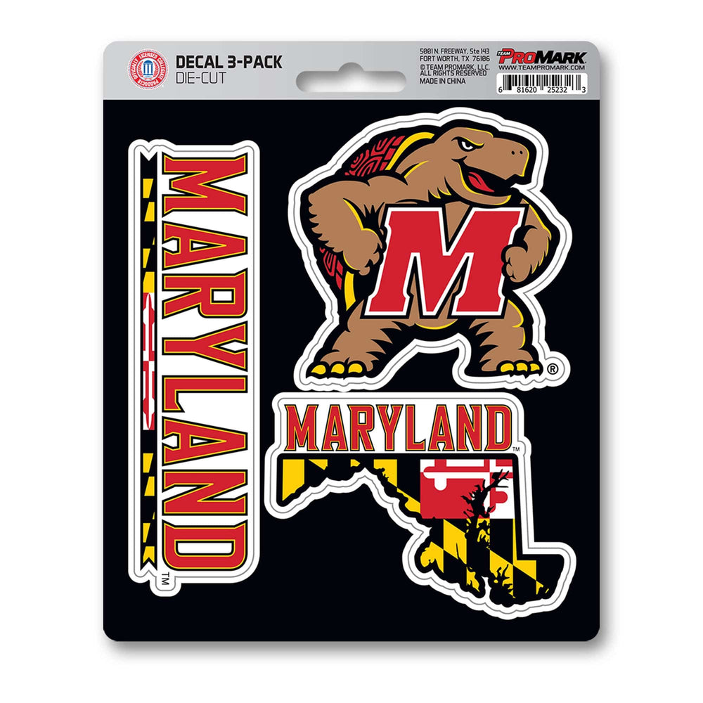Maryland Terrapins 3 Piece Decal Sticker Set - Maryland