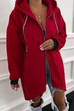 Contrast Cuffed Drop Shoulder Zip Up Hoodie - Trendsi - Flyclothing LLC