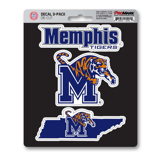 Memphis Tigers 3 Piece Decal Sticker Set - Memphis
