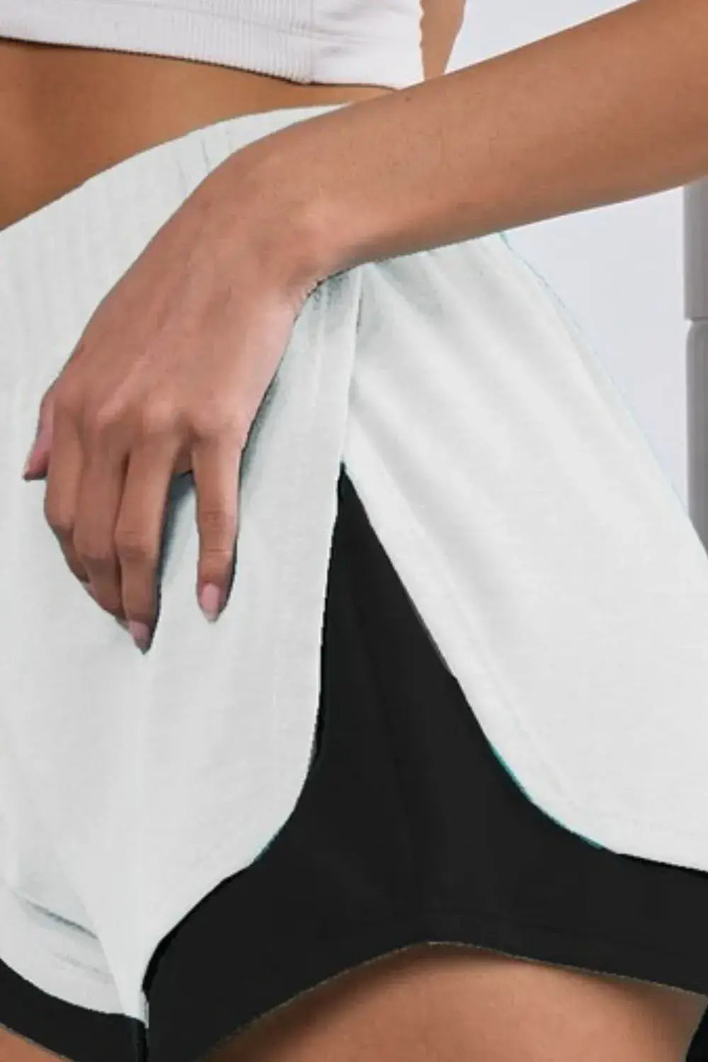 BiBi French Terry Knit Color Block with Sid Slit Shorts - Trendsi - Flyclothing LLC