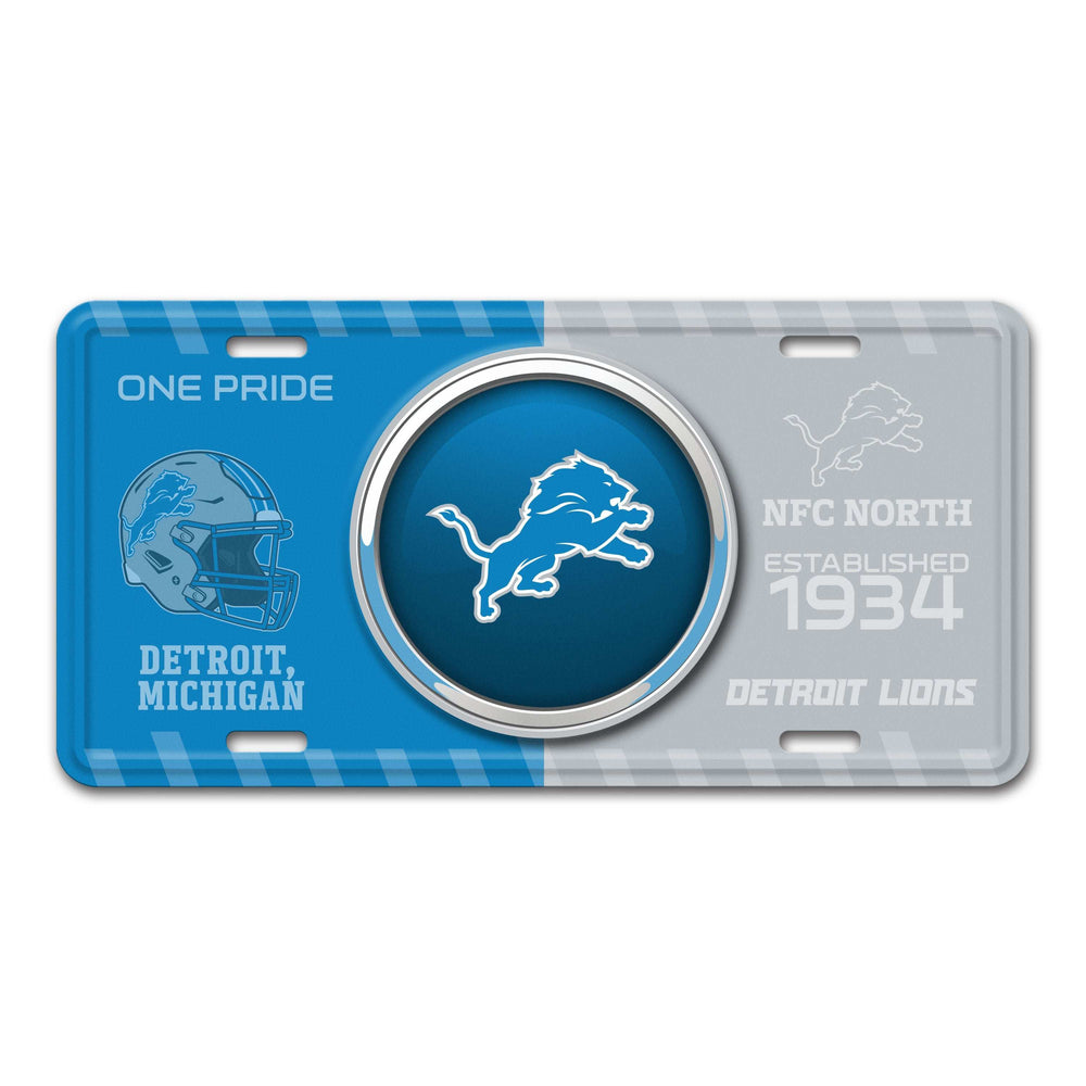 NFL - Detroit Lions Embossed Metal License Plate - Logo Brands - Flyclothing LLC