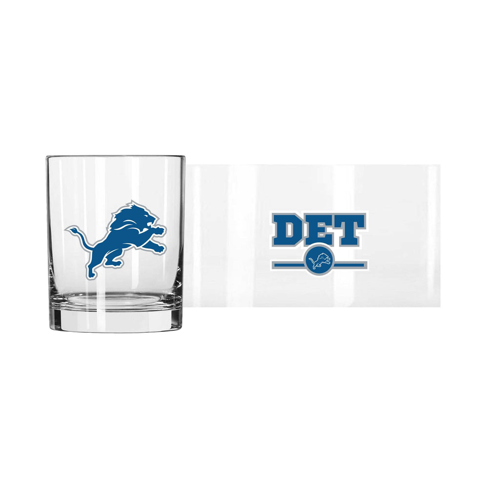 Detroit Lions 14oz Letterman Rocks Glass - Logo Brands - Flyclothing LLC