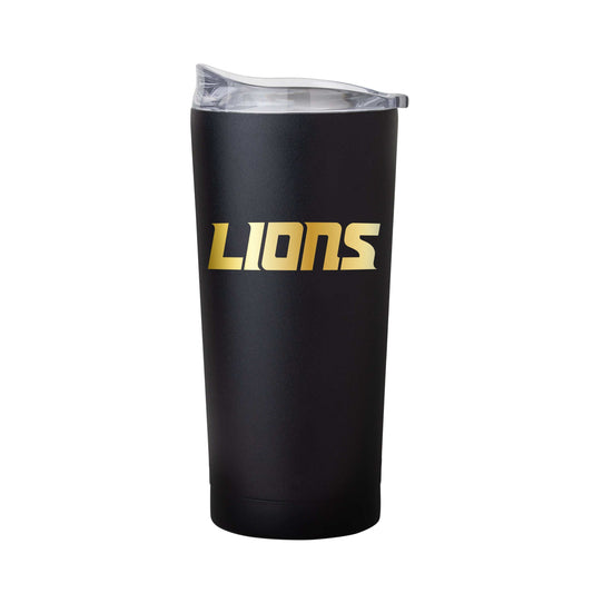Detroit Lions Black 20oz Foil Powder Coat Tumbler