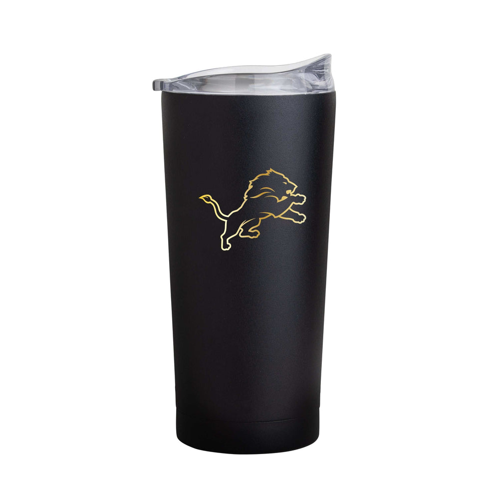 Detroit Lions Black 20oz Foil Powder Coat Tumbler - Logo Brands - Flyclothing LLC