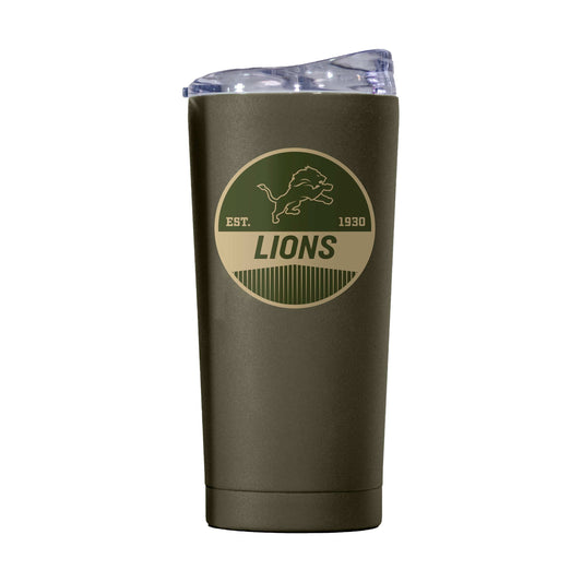 Detroit Lions 20oz Badge Powder Coat Tumbler - Logo Brands - Flyclothing LLC