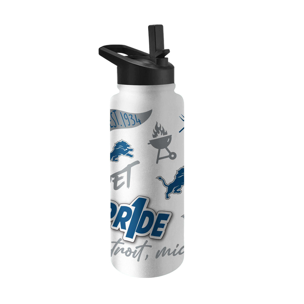 Detroit Lions 34oz Native Quencher Bottle - Logo Brands - Flyclothing LLC