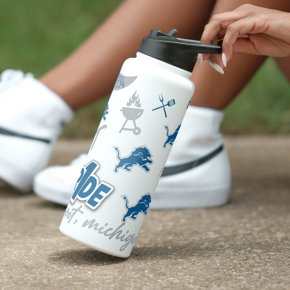 Detroit Lions 34oz Native Quencher Bottle - Logo Brands - Flyclothing LLC