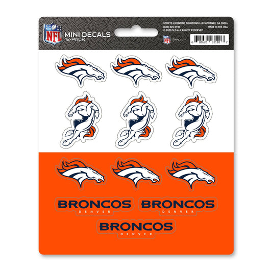 Denver Broncos 12 Count Mini Decal Sticker Pack - Denver Broncos