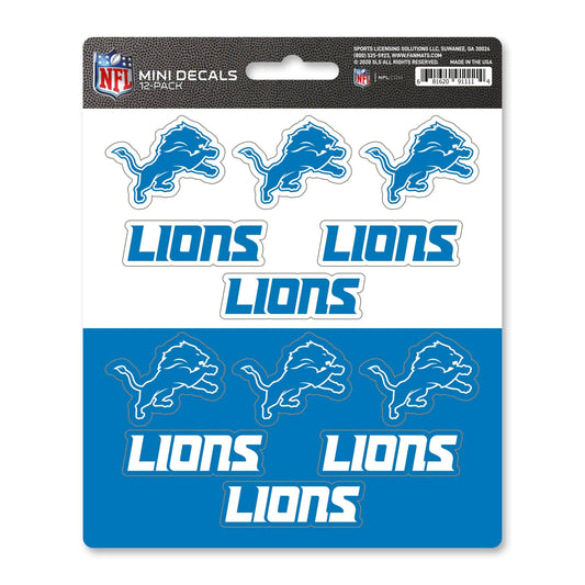 Detroit Lions 12 Count Mini Decal Sticker Pack - Detroit Lions