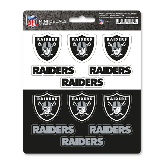 Las Vegas Raiders 12 Count Mini Decal Sticker Pack - Las Vegas Raiders