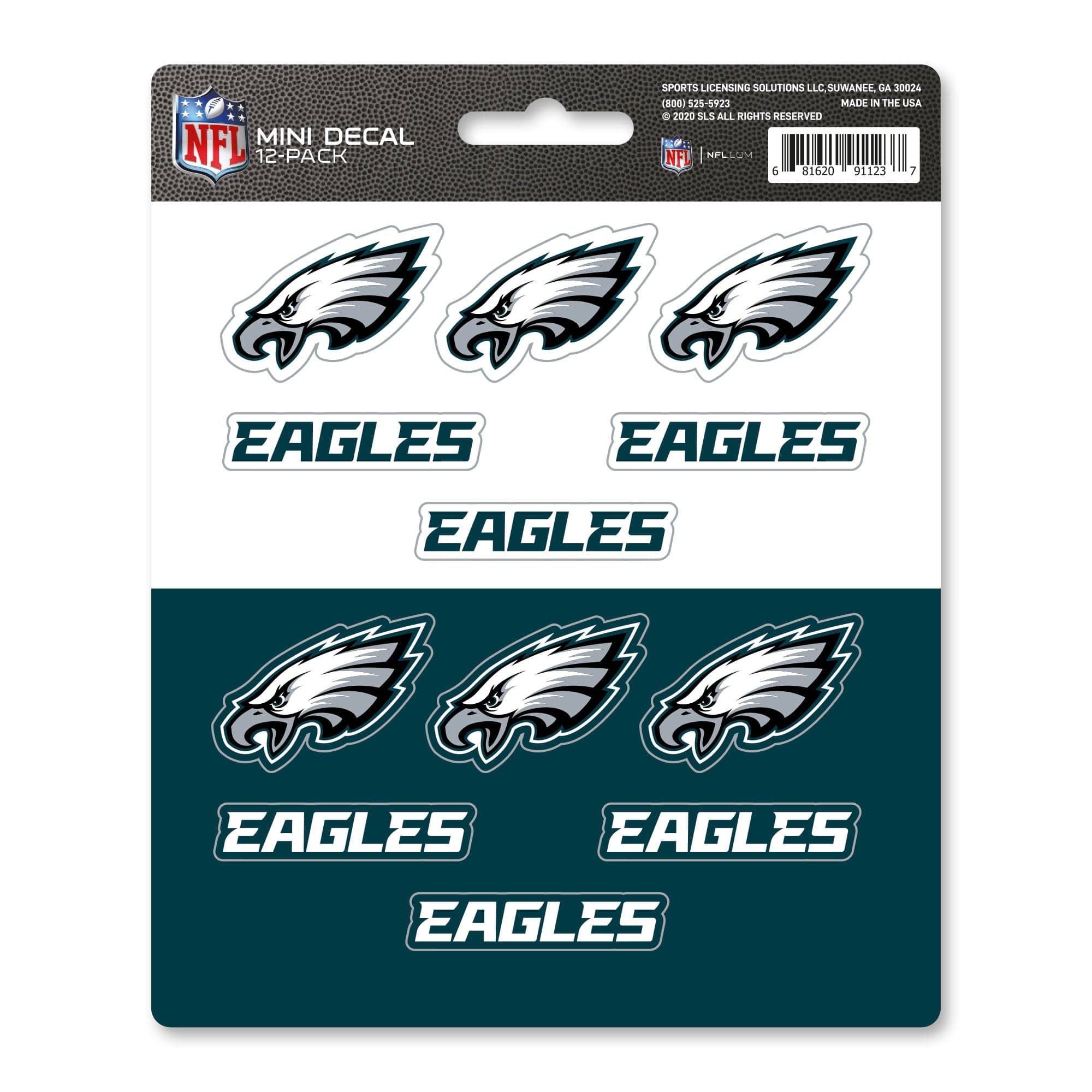 Philadelphia Eagles 12 Count Mini Decal Sticker Pack - Philadelphia Eagles