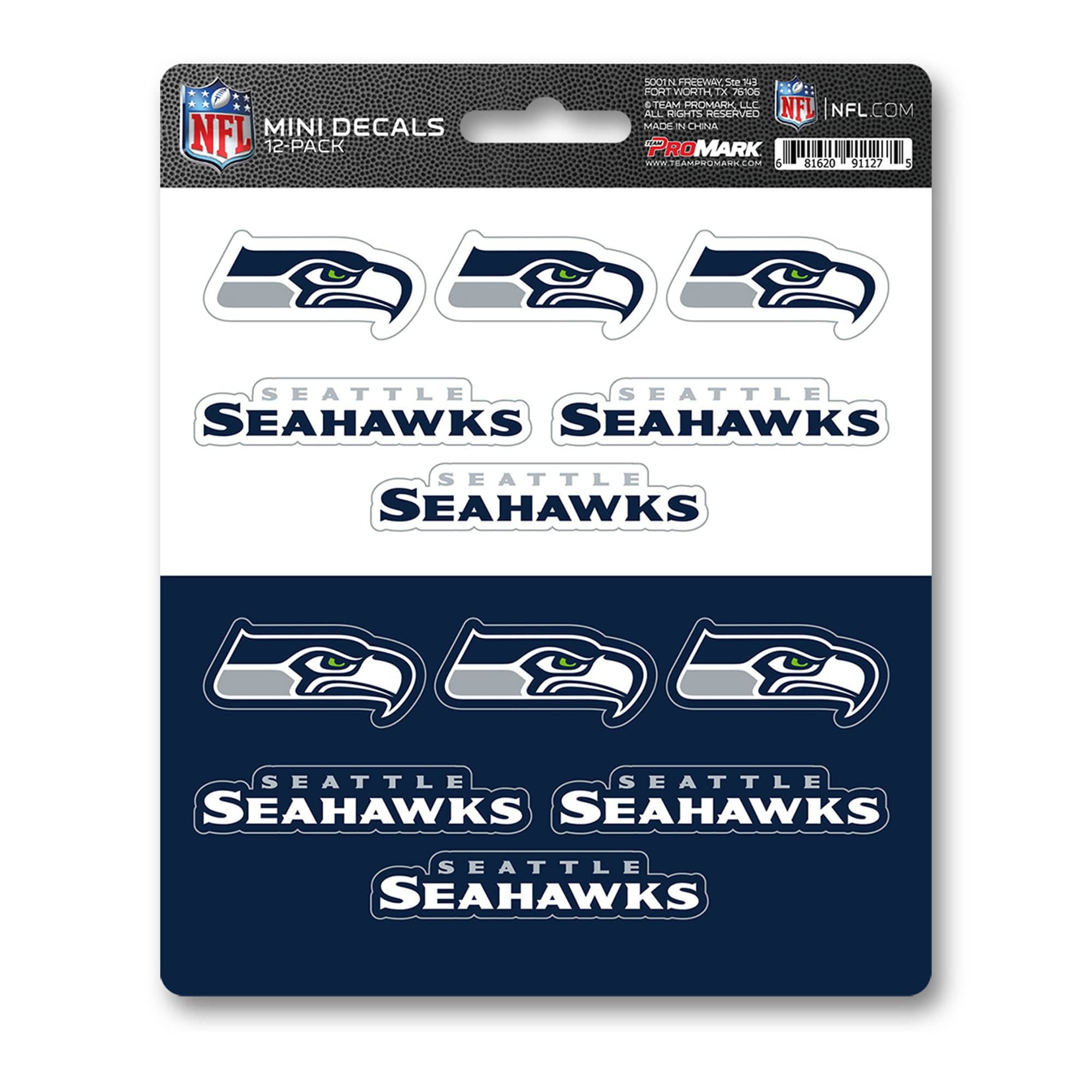 Seattle Seahawks 12 Count Mini Decal Sticker Pack - Seattle Seahawks