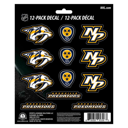 Nashville Predators 12 Count Mini Decal Sticker Pack - Nashville Predators