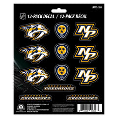 Nashville Predators 12 Count Mini Decal Sticker Pack - Nashville Predators