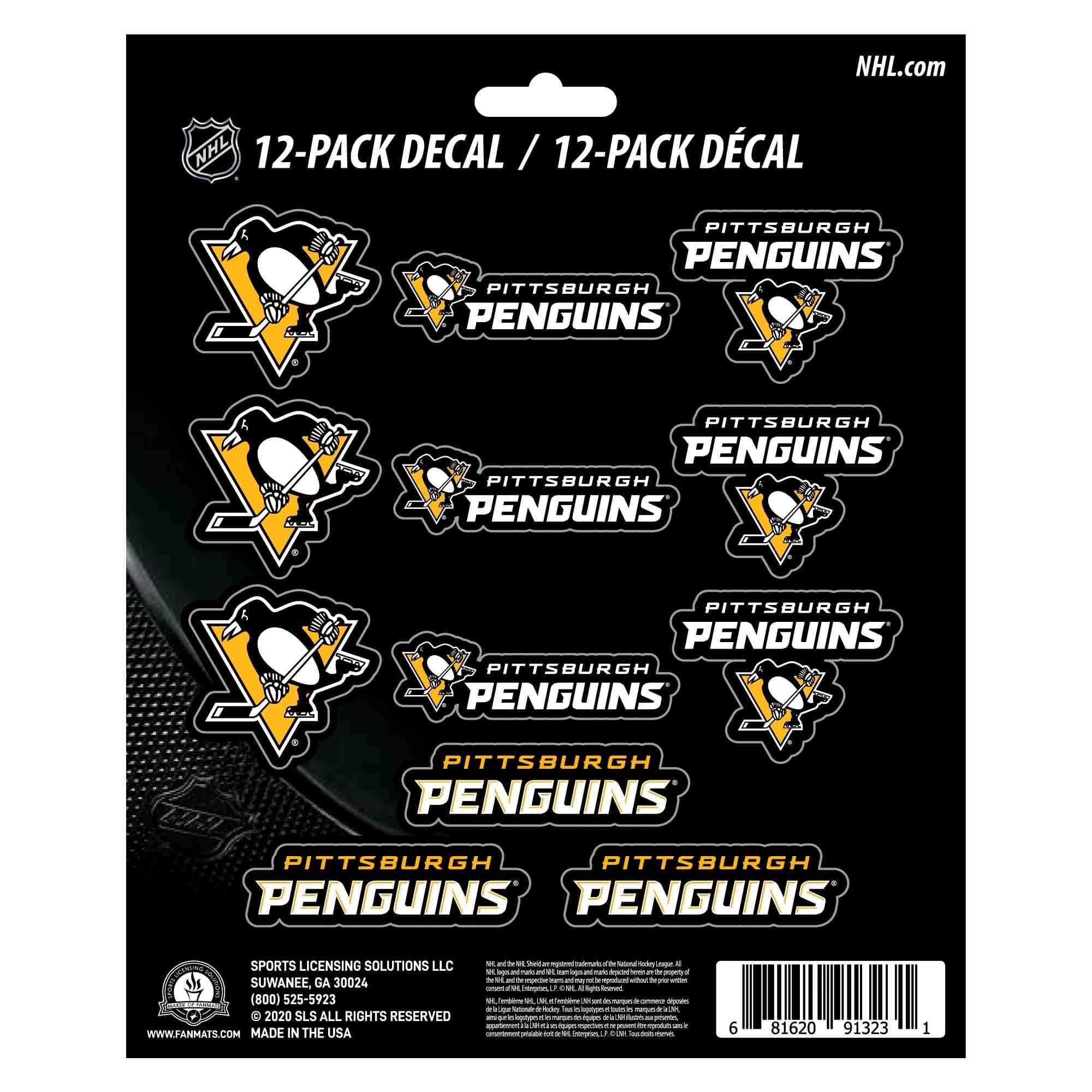 Pittsburgh Penguins 12 Count Mini Decal Sticker Pack - Pittsburgh Penguins