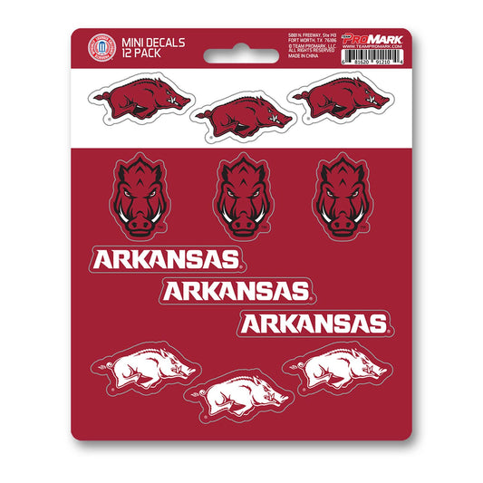Arkansas Razorbacks 12 Count Mini Decal Sticker Pack - Arkansas