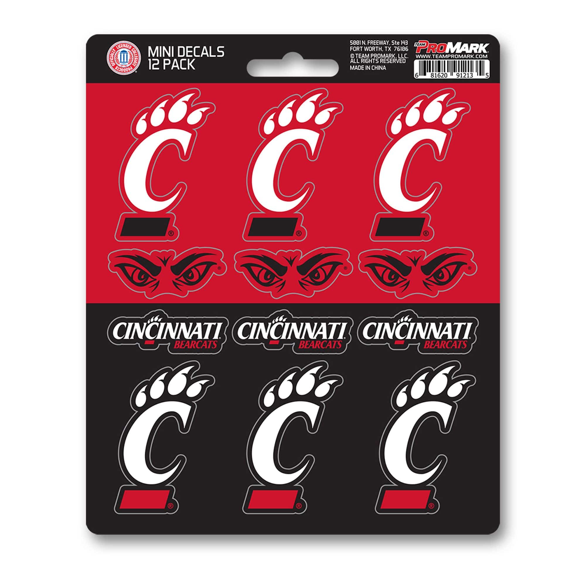 Cincinnati Bearcats 12 Count Mini Decal Sticker Pack - Cincinnati