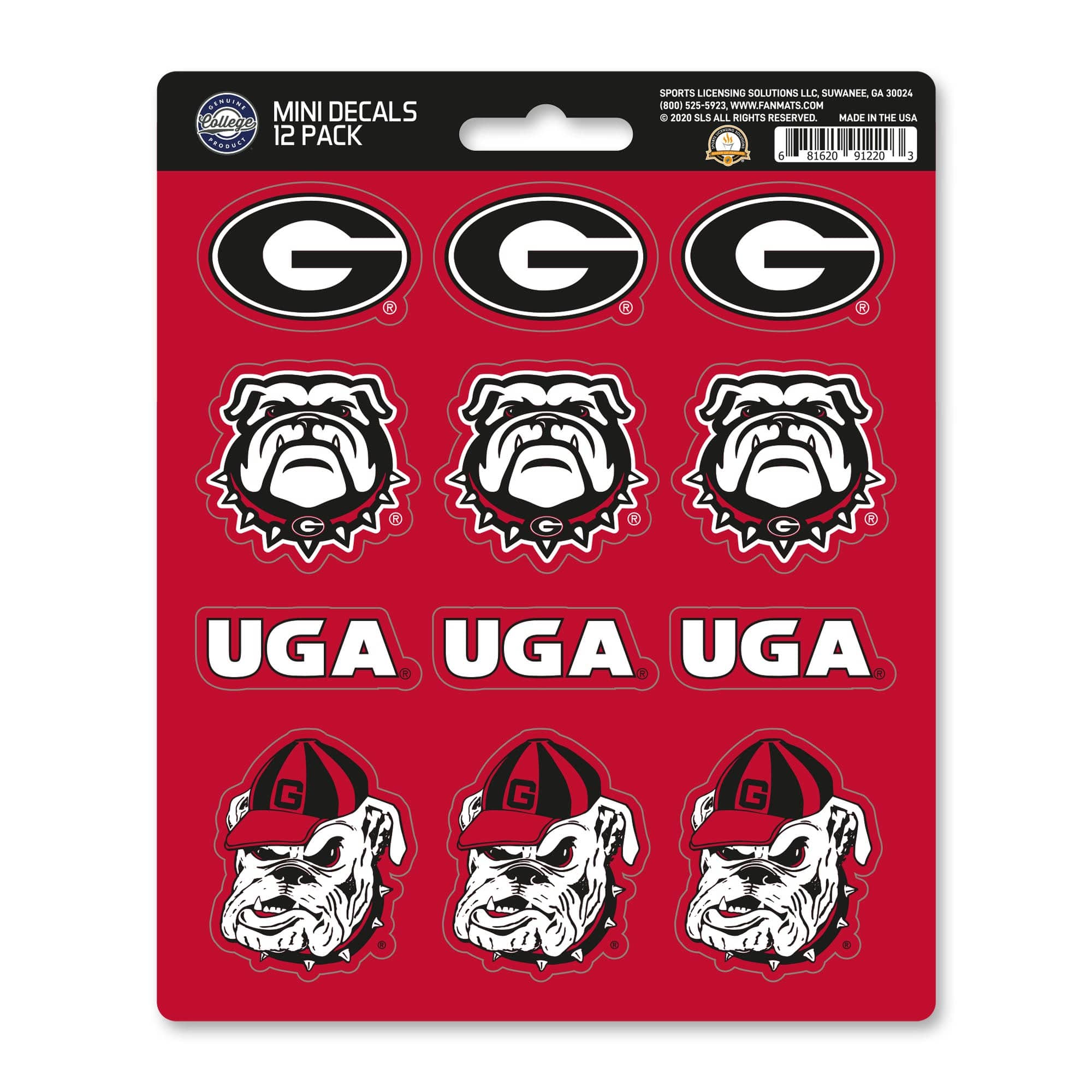 Georgia Bulldogs 12 Count Mini Decal Sticker Pack - Georgia