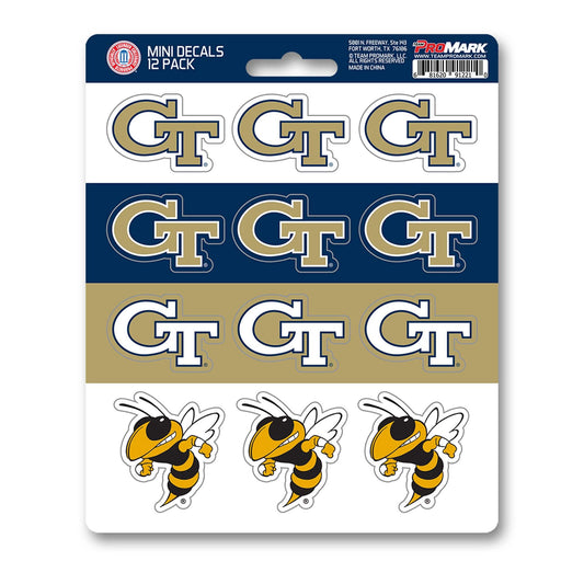 Georgia Tech Yellow Jackets 12 Count Mini Decal Sticker Pack - Georgia Tech