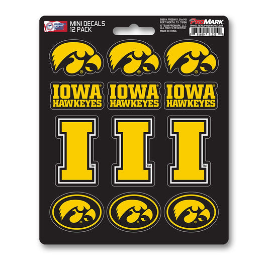 Iowa Hawkeyes 12 Count Mini Decal Sticker Pack - Iowa