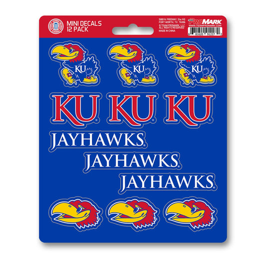 Kansas Jayhawks 12 Count Mini Decal Sticker Pack - Kansas