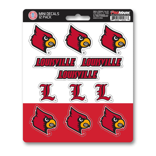 Louisville Cardinals 12 Count Mini Decal Sticker Pack - Louisville