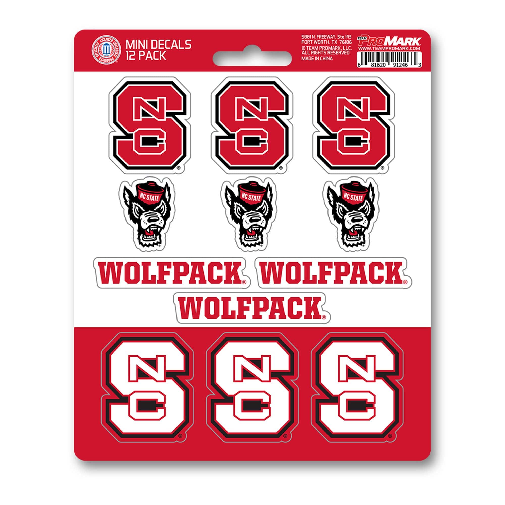 NC State Wolfpack 12 Count Mini Decal Sticker Pack - NC State