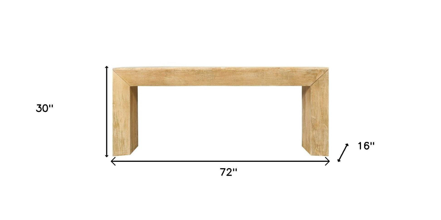 72" Natural Solid Wood Distressed Frame Console Table - HomeRoots - Flyclothing LLC