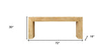 72" Natural Solid Wood Distressed Frame Console Table - HomeRoots - Flyclothing LLC