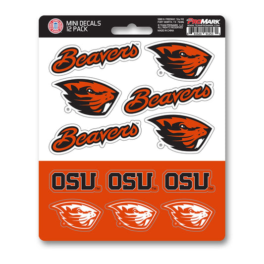 Oregon State Beavers 12 Count Mini Decal Sticker Pack - Oregon State
