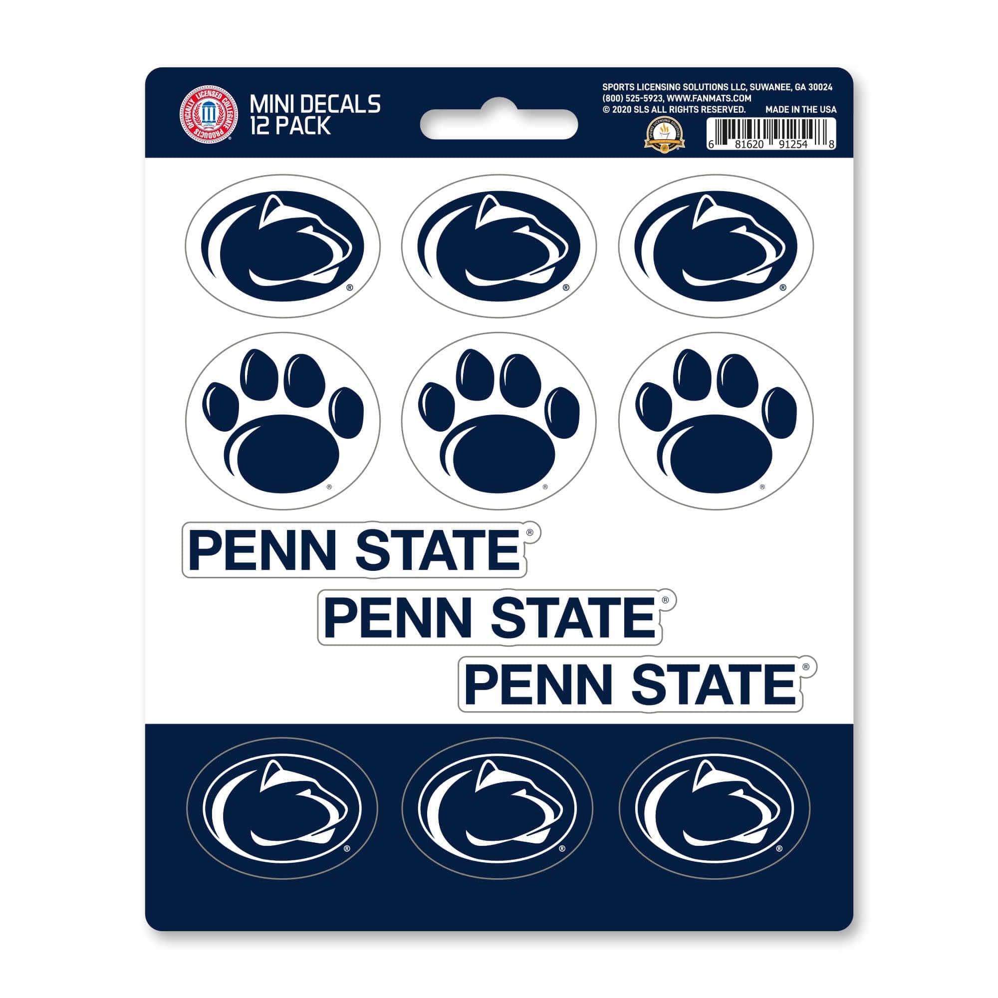 Penn State Nittany Lions 12 Count Mini Decal Sticker Pack - Penn State