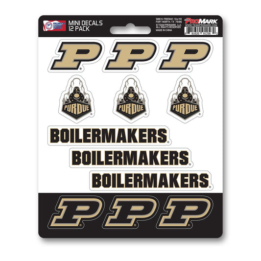 Purdue Boilermakers 12 Count Mini Decal Sticker Pack - Purdue