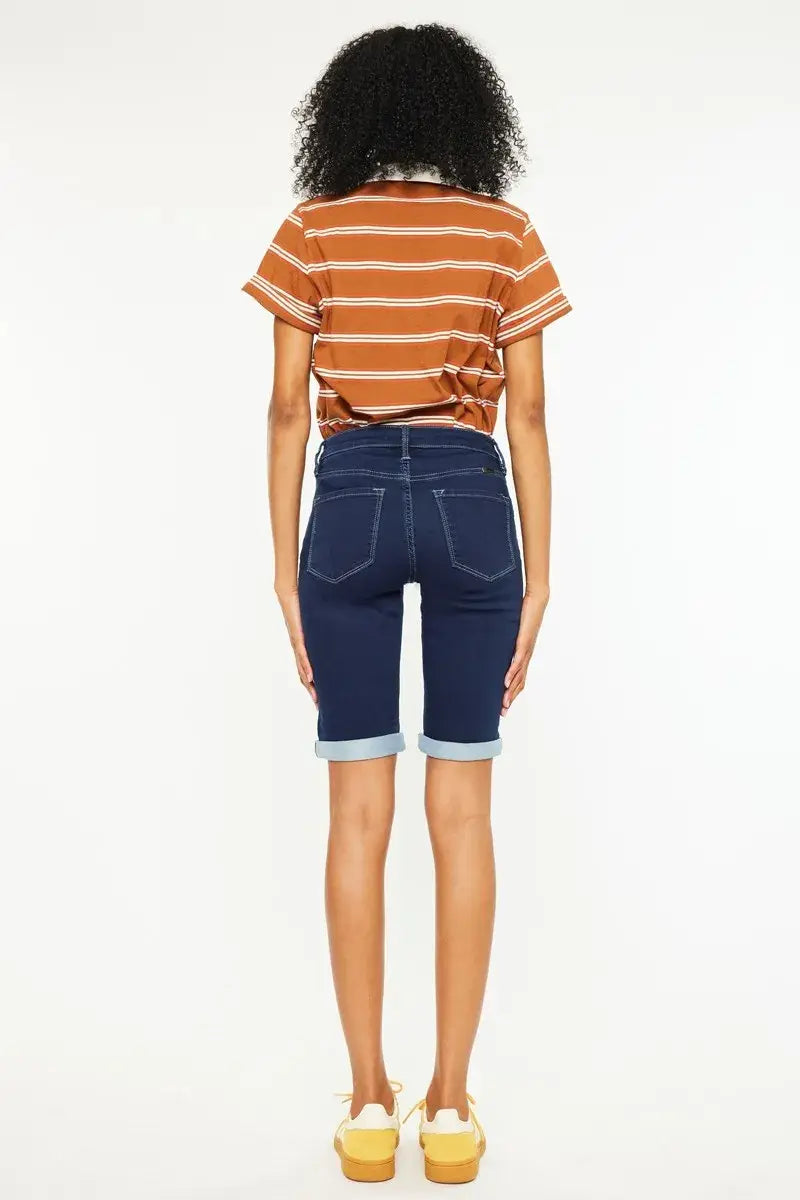 Kancan Mid Rise Bermuda Denim Shorts - Trendsi - Flyclothing LLC